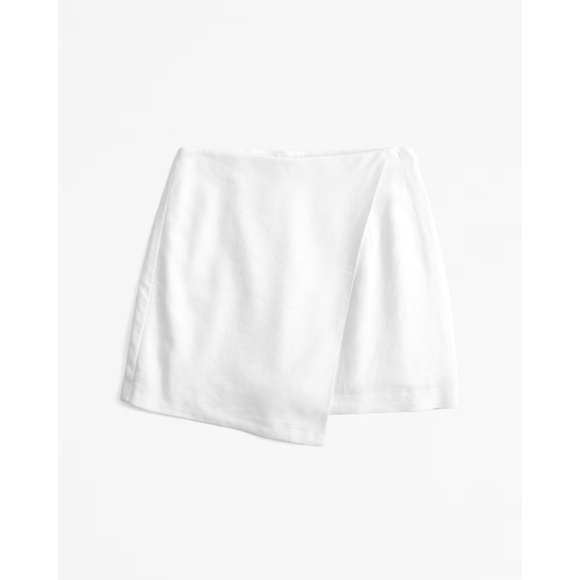 Abercrombie & Fitch Dresses & Skirts - Abercrombie & Fitch Linen Blend Wrap Skort White NEW